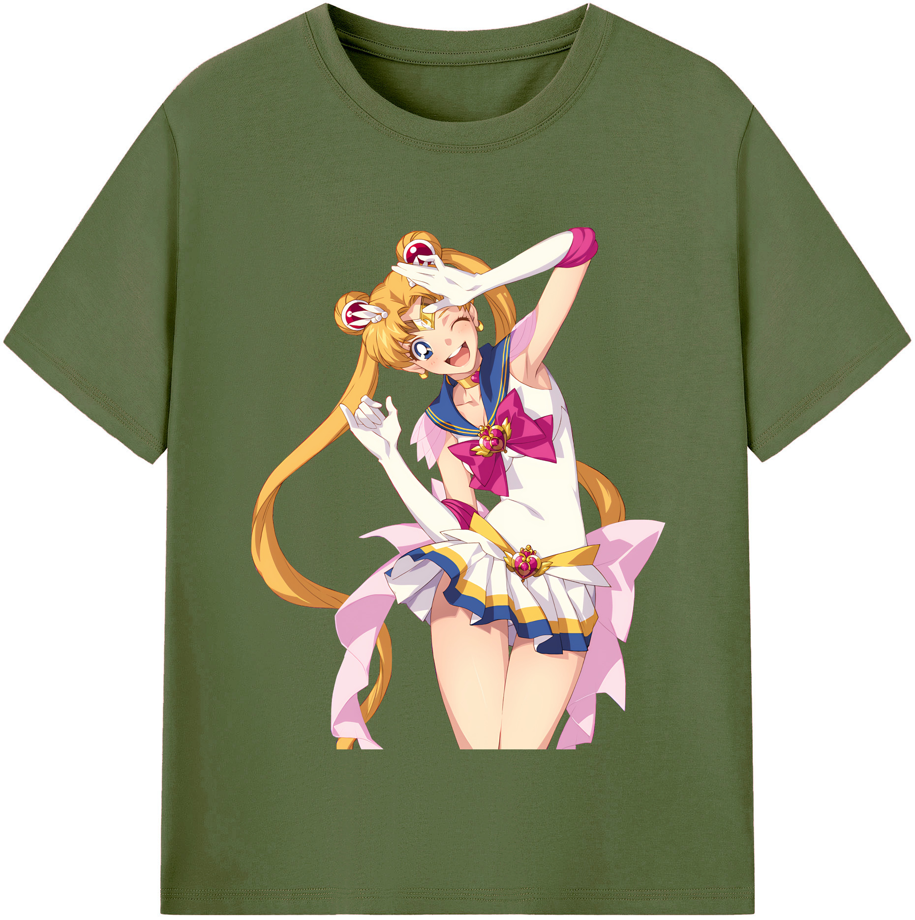 （画像用） 美少女戦士セーラームーン 月野 うさぎ つきの うさぎ Sailor Moon Tsukino Usagi 綿100％半袖Tシャツ（フロントプリント）